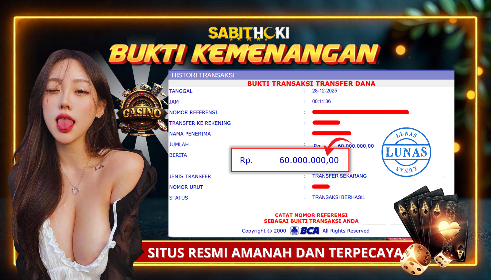 SELAMAT KEPADA MEMBER SETIA SABITHOKI BERHASIL JACKPOT DI PERMAINAN SLOT ROMA JOKER